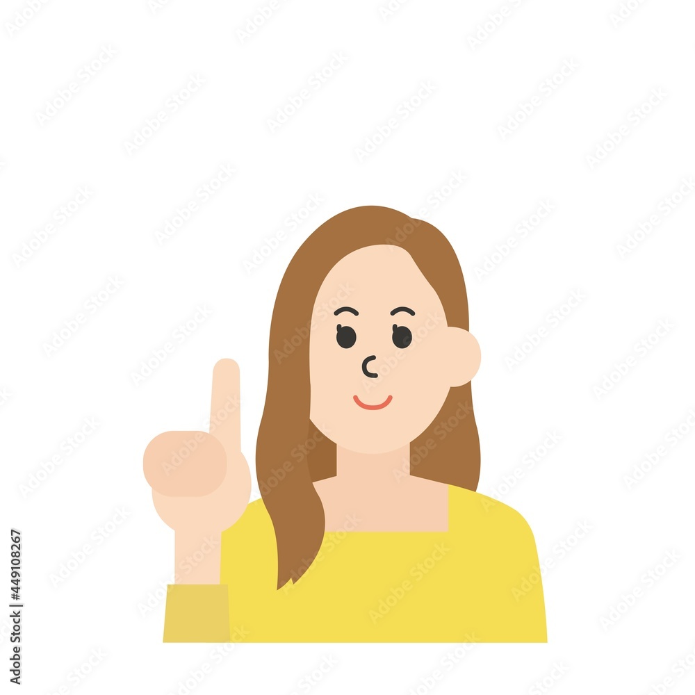 線のない若い女性のイラスト 線のない若い女性のイラスト