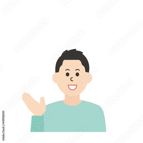 線のない若い男性のイラスト