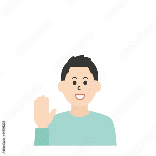 線のない若い男性のイラスト