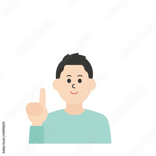 線のない若い男性のイラスト