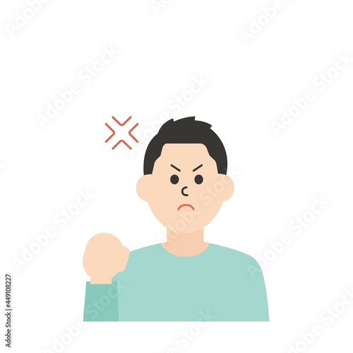 線のない若い男性のイラスト