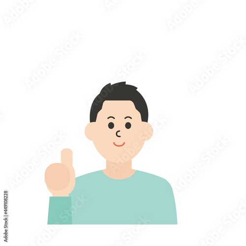 線のない若い男性のイラスト