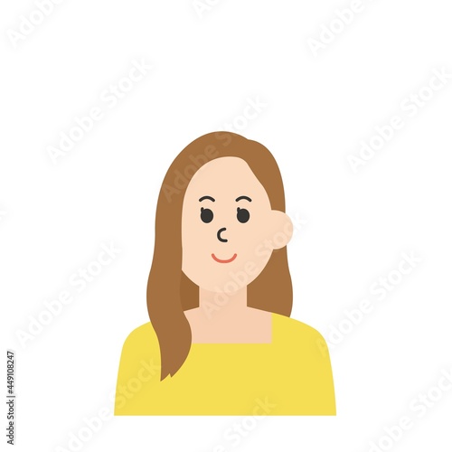 線のない若い女性のイラスト
