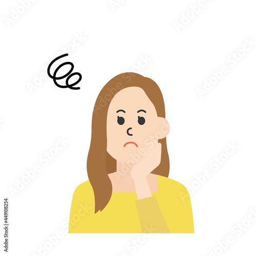 線のない若い女性のイラスト