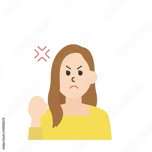 線のない若い女性のイラスト