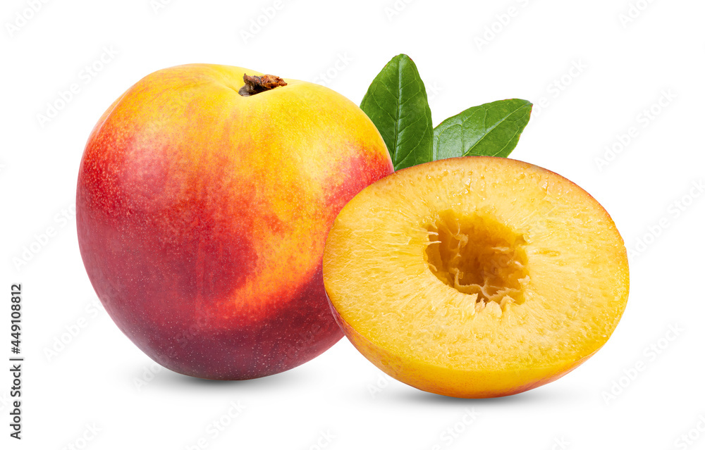 Nectarine fruit isolated on white background Nectarine fruit isolated on white background