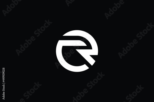CR logo letter design on luxury background. RC logo monogram initials letter concept. CR icon logo design. RC elegant and Professional letter icon design on black background. C R RC CR