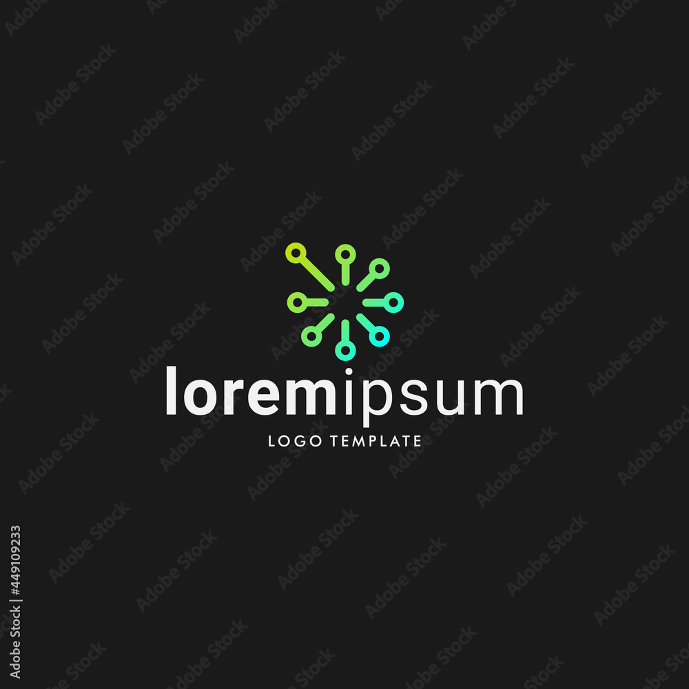 simple and modern tech logo design template elements
