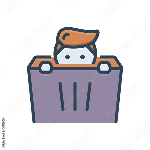 Color illustration icon for hide 