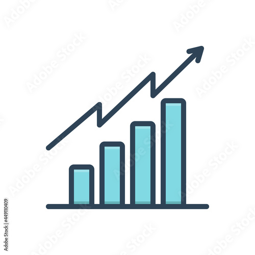 Color illustration icon for tendency