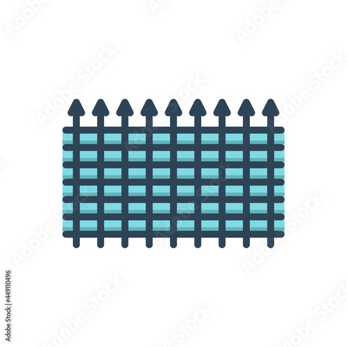 Color illustration icon for fence 