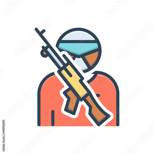 Color illustration icon for terror