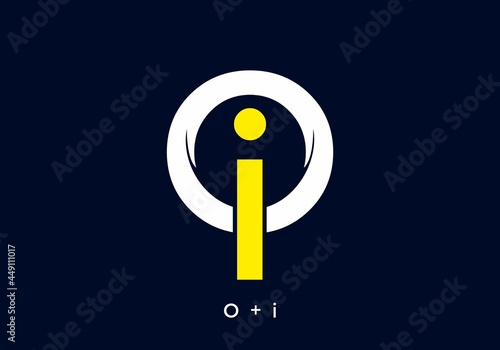 White and yellow color of OI initial letter