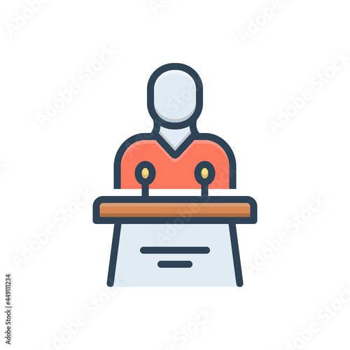 Color illustration icon for democratic 