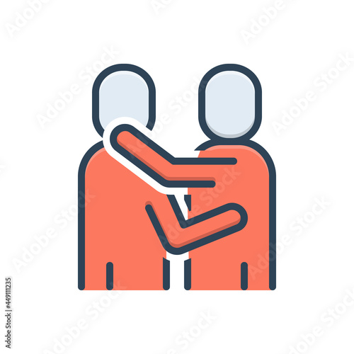 Color illustration icon for embrace 