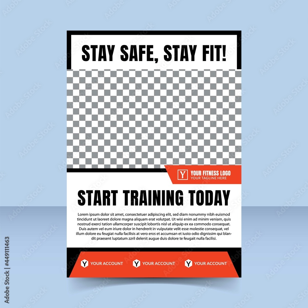 fitness training red flyer template design