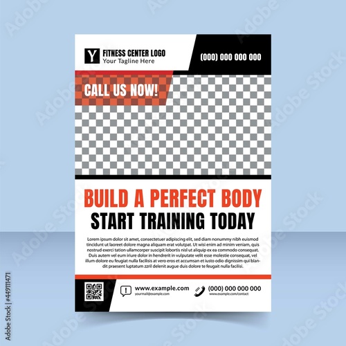 Build your perfect body fitness center flyer template design