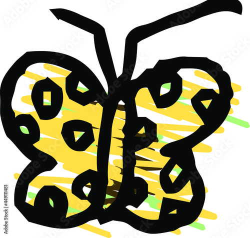 子供が描いたかわいいチョウチョ