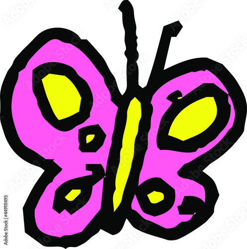 子供が描いたかわいいチョウチョ