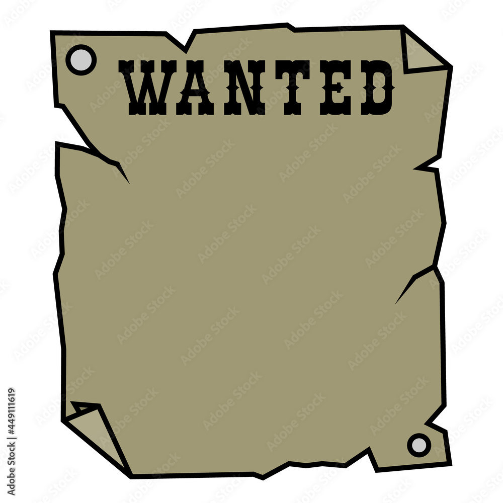 Cartoon Wanted Poster Vector Illustration Adobe Stock