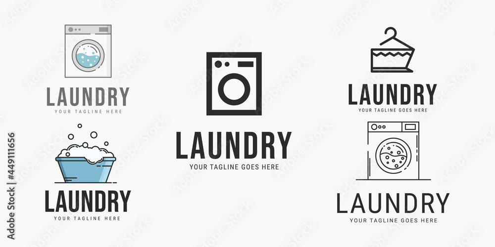 Set of laundry logo vector illustration design Set of laundry logo vector illustration design