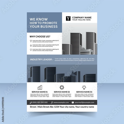 casual flyer design template promote business grow up