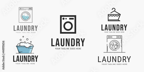 Set of laundry logo vector illustration design