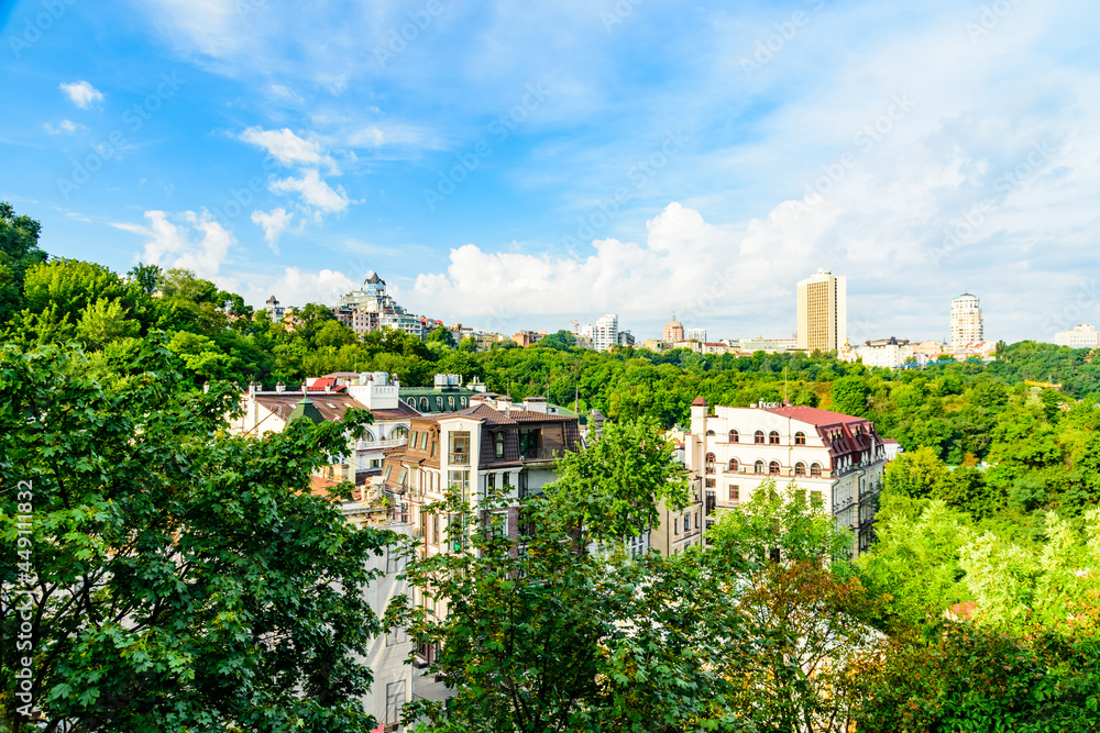 Obraz premium View on a residential buildings in Kiev, Ukraine. Cityscape