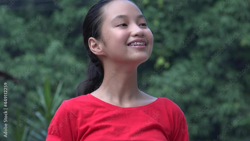 Smiling Asian Teen Girl With Braces Smiling Asian Teen Girl With Braces