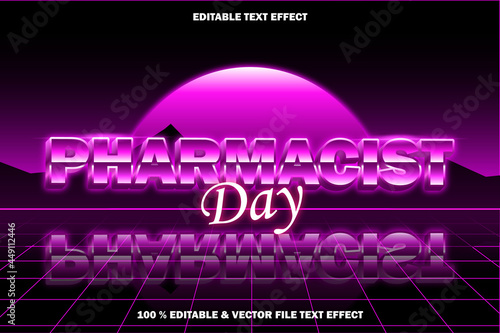 pharmacist day editable text effect retro style