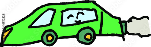 子供が描いた落書きのかわいい車