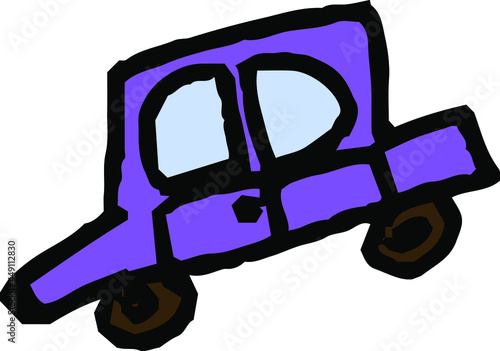 子供が描いた落書きのかわいい車