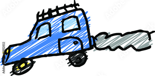 子供が描いた落書きのかわいい車