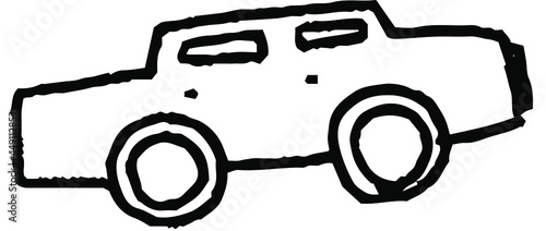 子供が描いた落書きのかわいい車