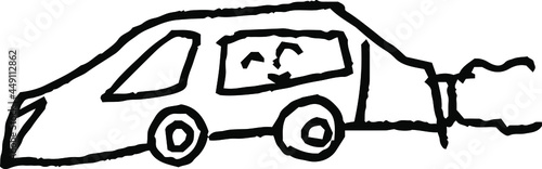 子供が描いた落書きのかわいい車