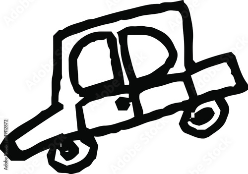 子供が描いた落書きのかわいい車