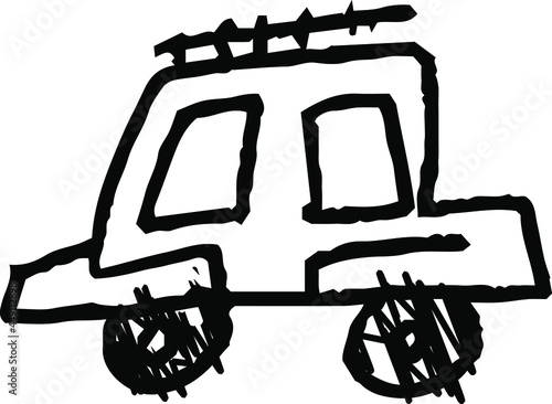 子供が描いた落書きのかわいい車