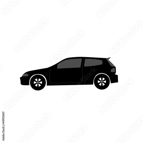Art   Illustration silhouette  family car car flat on white background