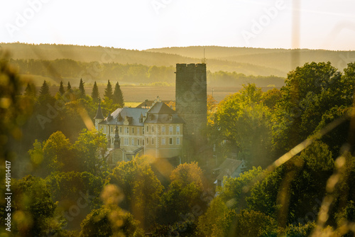 Hroznatov castle near Cheb in autumn evening light, Czech Republic