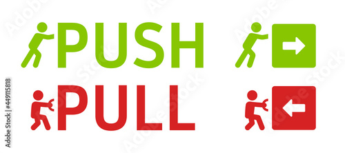 Push and pull icon door sign vector illustration