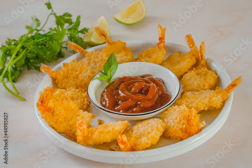 Canvas Print Lightly breaded then fried this Classic Fried Shrimp recipe is completely addict