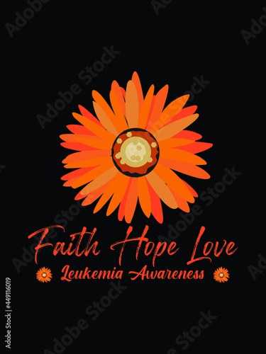 faith hope love ,leukemia awareness t-shirt eps design.