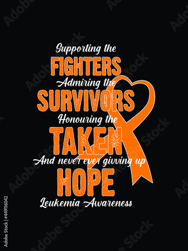 leukemia awareness t-shirt eps design.