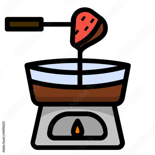 fondue line icon
