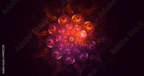 3D rendering abstract multicolor fractal light background