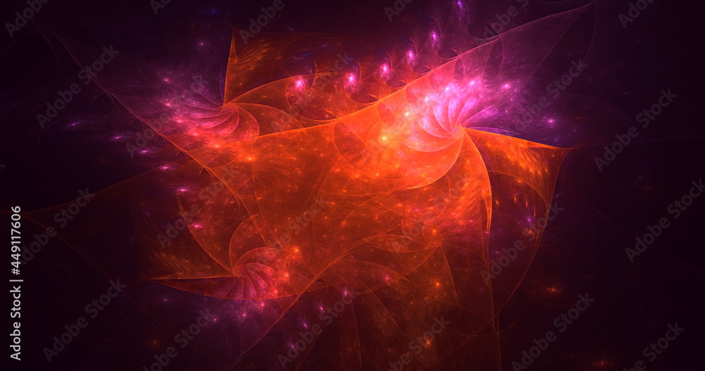Fototapeta premium 3D rendering abstract multicolor fractal light background
