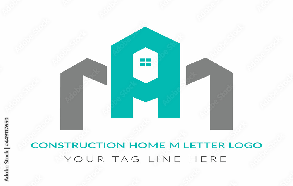 Fototapeta premium Construction Home M Letter Logo
