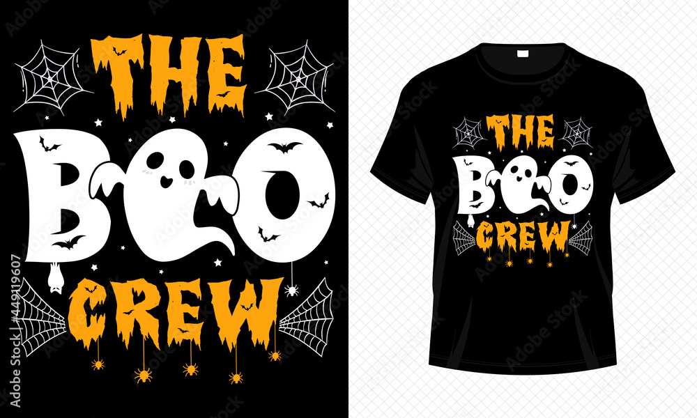 The Boo Crew - Cute Halloween T-shirt Design Vector. Good for Clothes, Greeting Card, Poster, and Mug Design.