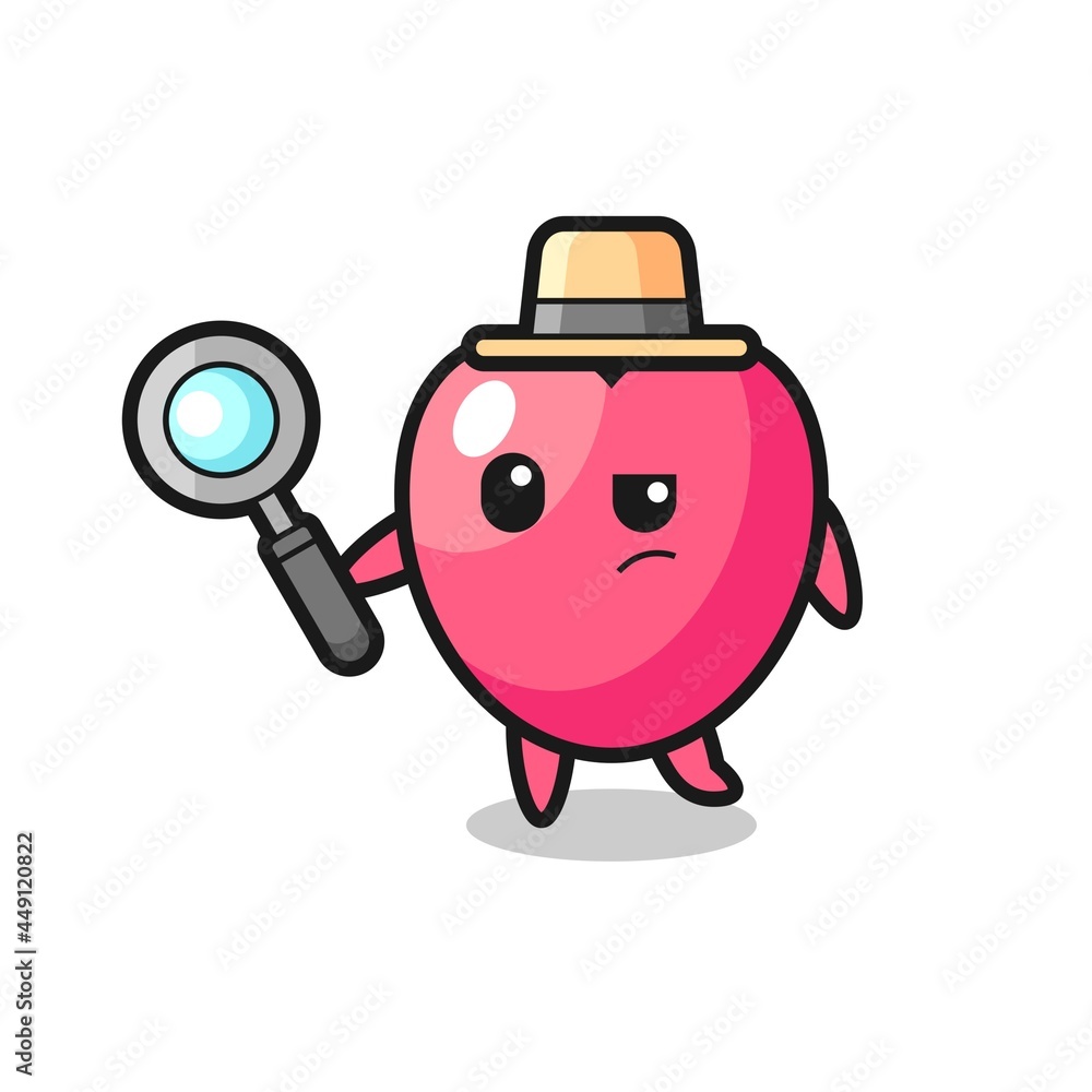 heart symbol detective character is analyzing a case