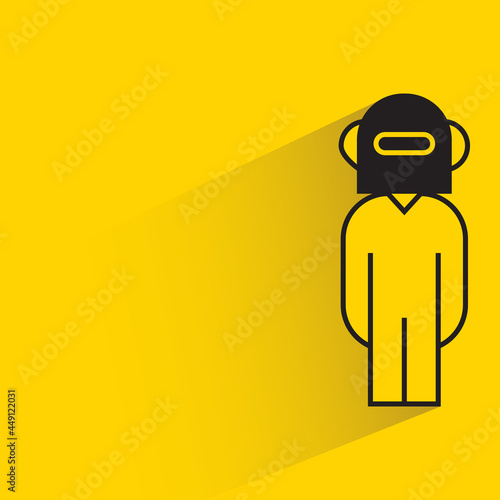 robot worker icon on yellow background